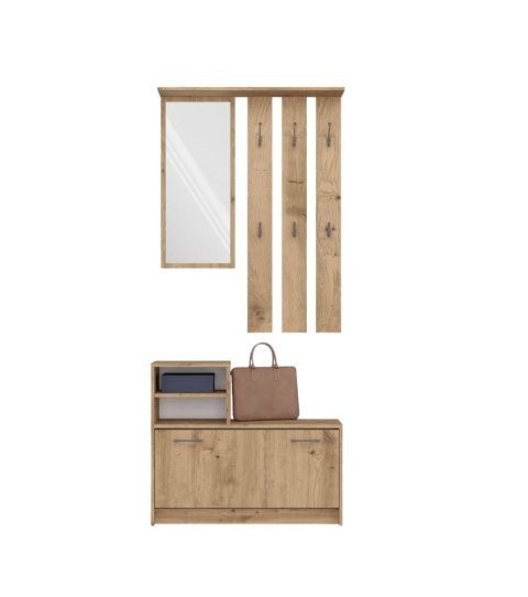 Garderoba z lustrem dąb artisan GAR-101-ART