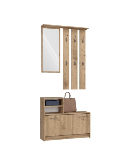 Garderoba z lustrem dąb artisan GAR-101-ART