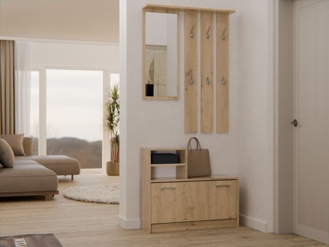 Garderoba z lustrem dąb artisan GAR-101-ART