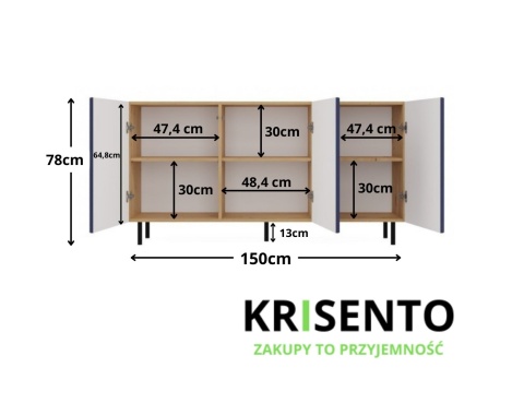 Granatowa komoda KOM-923-ART-GRAN