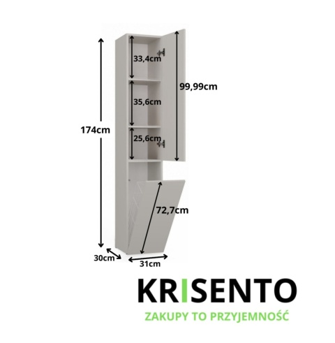 Kaszmirowy słupek do łazienki z koszem LAZ-1316-KASZ