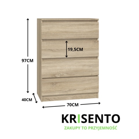 Komoda 70 cm dąb sonoma KOM-902-SON