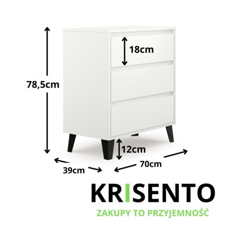 Komoda biała na nóżkach KOM-926-BIEL
