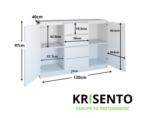 Komoda biała nowoczesna KOM-913-BIEL-MAT