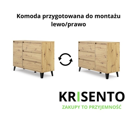 Komoda do sypialni na nóżkach KOM-929-ART