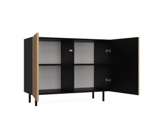 Komoda dwudrzwiowa KOM-922-ART-CZERN-LAM