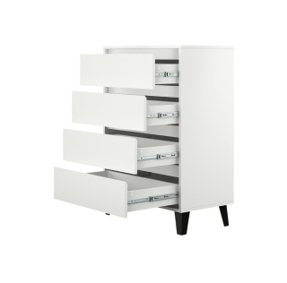 Komoda na czarnych nóżkach KOM-927-BIEL