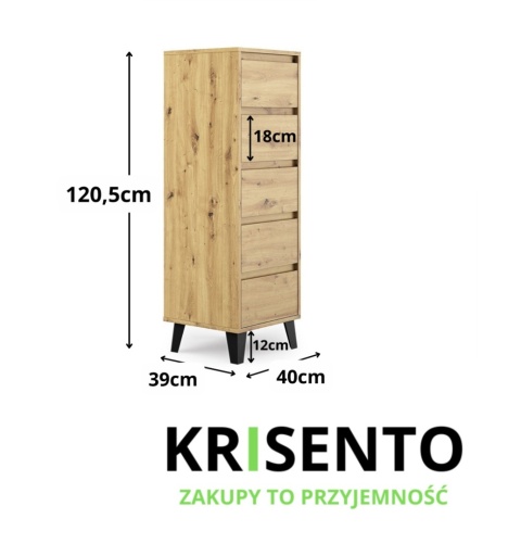 Komoda na nóżkach styl skandynawski KOM-928-ART