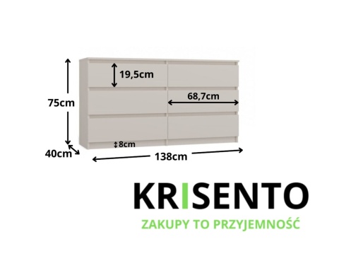 Komoda z szufladami beżowa KOM-906-KASZ