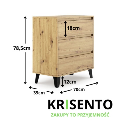 Komoda z szufladami na nóżkach KOM-926-ART