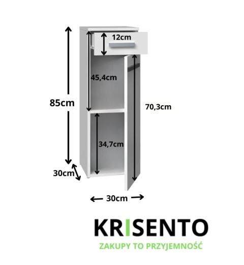 Mała szafka do łazienki LAZ-1317-BIEL-MAT