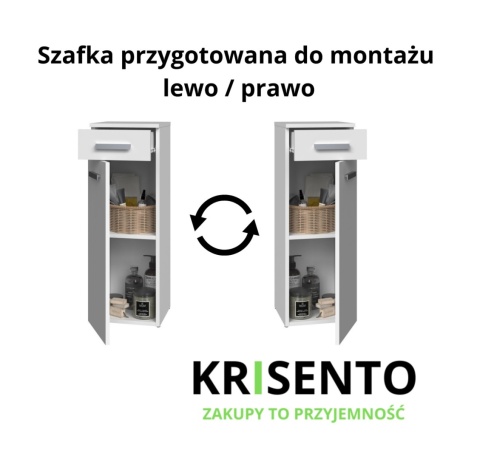 Mała szafka do łazienki LAZ-1317-BIEL-MAT