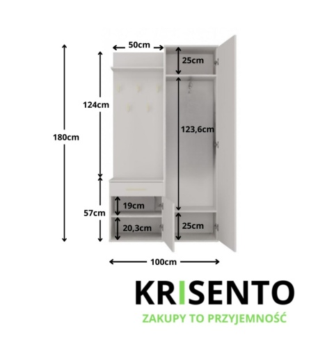 Nowoczesna garderoba do przedpokoju kaszmir GAR-104-KASZ