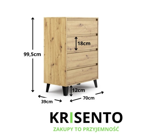 Nowoczesna komoda na nóżkach KOM-927-ART