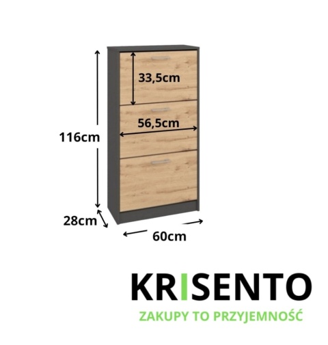 Pojemna szafka na buty BUT-201-ANT-ART