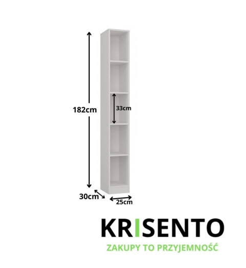 Regał 25 cm szerokości RE-1441-BIEL-MAT