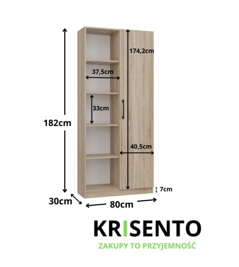 Regał częściowo zamknięty 10 półek RE-1426-SON