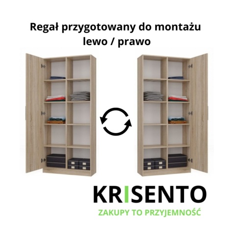 Regał częściowo zamknięty 10 półek RE-1426-SON