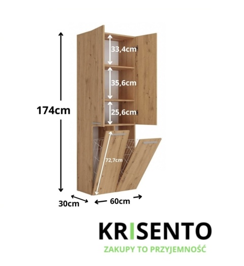 Regał łazienkowy z koszami LAZ-1322-ART