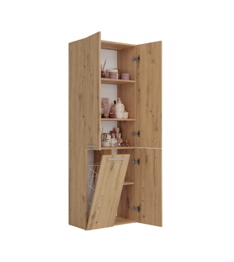 Regał łazienkowy z koszem na pranie LAZ-1320-ART