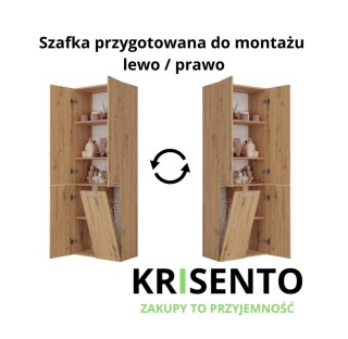 Regał łazienkowy z koszem na pranie LAZ-1320-ART