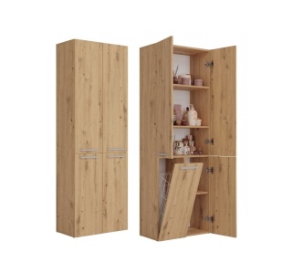 Regał łazienkowy z koszem na pranie LAZ-1320-ART