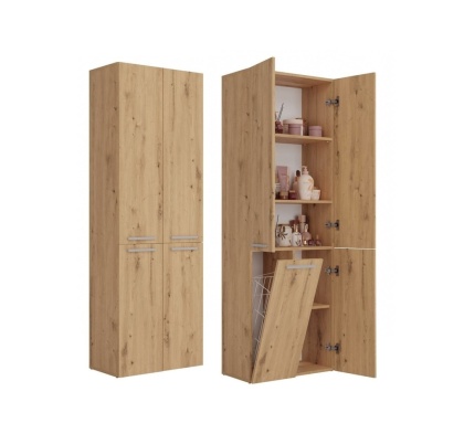 Regał łazienkowy z koszem na pranie LAZ-1320-ART