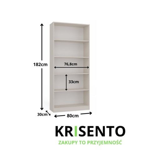 Regał półkowy 80cm RE-1404-KASZ