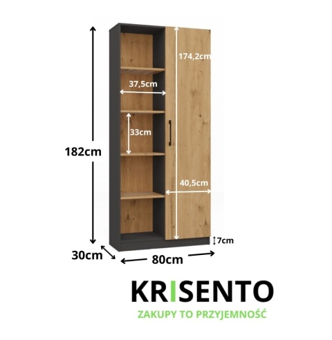Regał półotwarty 10 półek RE-1426-ANT-ART