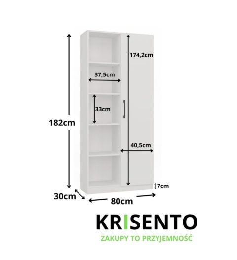 Regał półzamknięty 10 półek RE-1426-BIEL-MAT