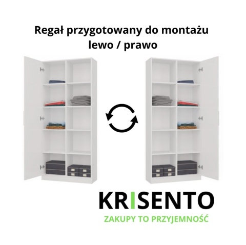 Regał półzamknięty 10 półek RE-1426-BIEL-MAT