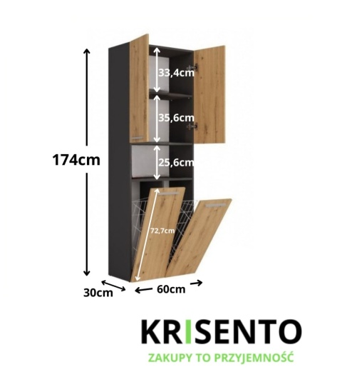 Słupek z koszami na pranie LAZ-1321-ANT-ART