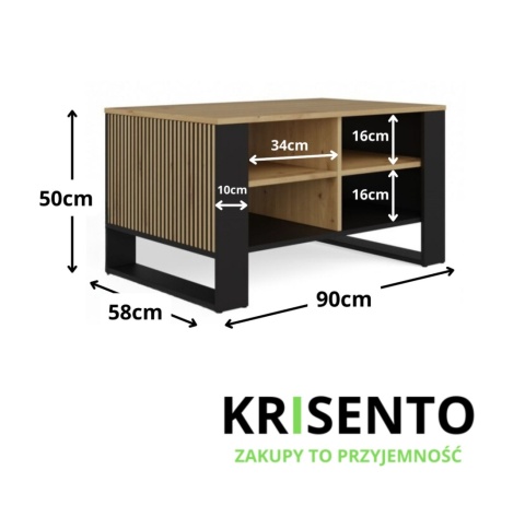 Stolik kawowy lamele STOL-830-ART-CZERN-LAM
