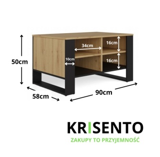 Stolik z półkami STOL-830-ART-CZERN