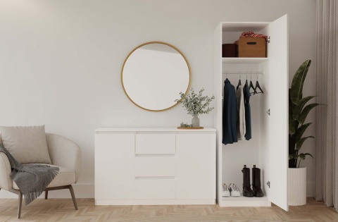 Szafa 50 cm szerokości SZAF-1001-BIEL-MAT