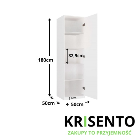 Szafa 50 cm szerokości SZAF-1001-BIEL-MAT