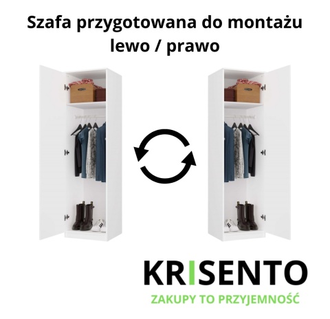Szafa 50 cm szerokości SZAF-1001-BIEL-MAT