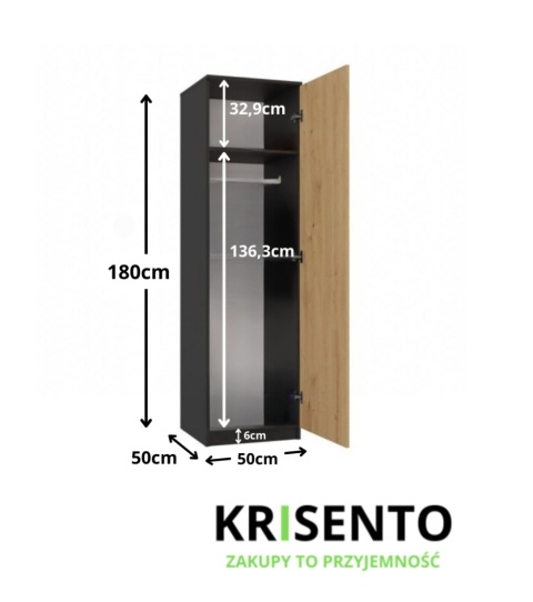 Szafa głębokość 50 cm SZAF-1001-ANT-ART