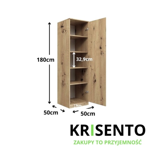 Szafa jednodrzwiowa z półkami SZAF-1001-ART