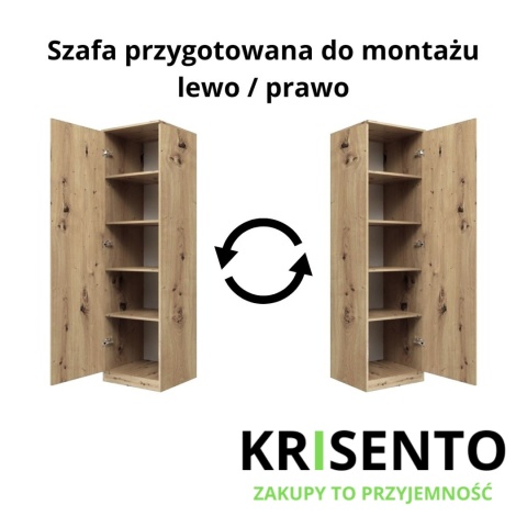 Szafa jednodrzwiowa z półkami SZAF-1001-ART