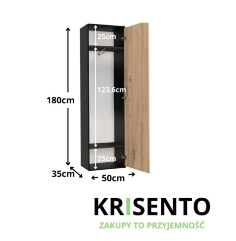 Szafa na kurtki i buty 50cm SZAF-1003-ANT-ART
