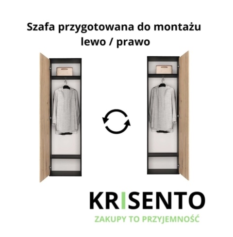 Szafa na kurtki i buty 50cm SZAF-1003-ANT-ART