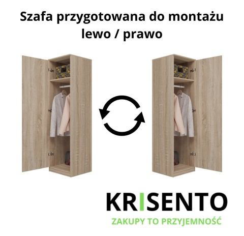 Szafa ubraniowa głębokość 50 cm SZAF-1001-SON