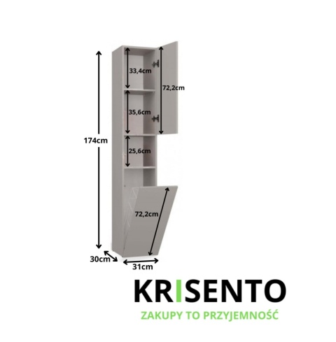 Szafka do małej łazienki LAZ-1315-KASZ
