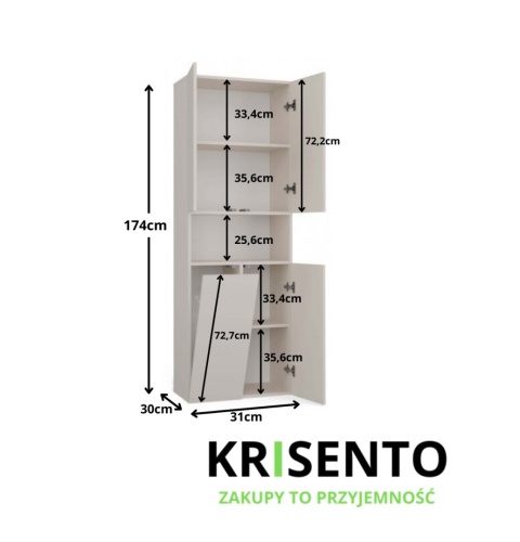 Szafka łazienkowa 60 cm stojąca LAZ-1319-KASZ