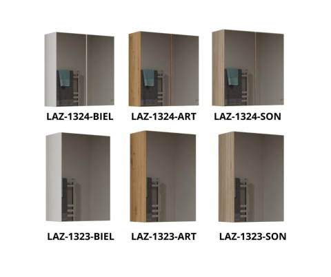 Szafka łazienkowa wisząca z lustrem LAZ-1324-BIEL