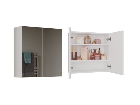 Szafka łazienkowa wisząca z lustrem LAZ-1324-BIEL