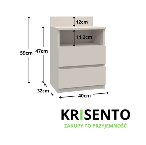 Szafka nocna beżowa SN-303-KASZ