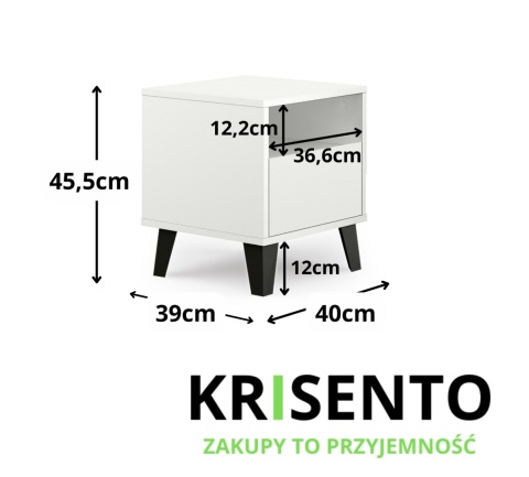Szafka nocna na nóżkach SN-309-BIEL