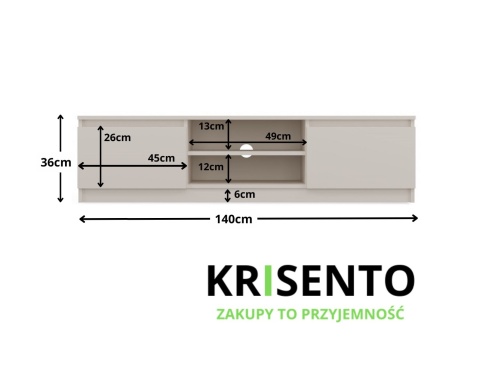 Szafka rtv kaszmir 140cm RTV-502-KASZ